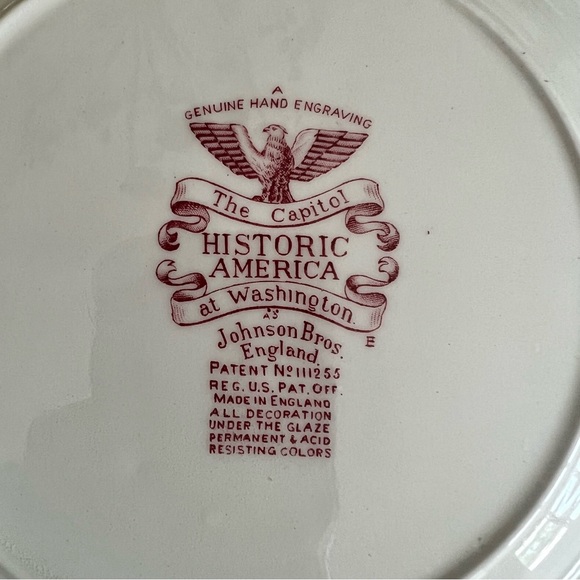 Johnson Brothers plate The Capitol at Washington Historic plate made in … - Picture 4 of 7